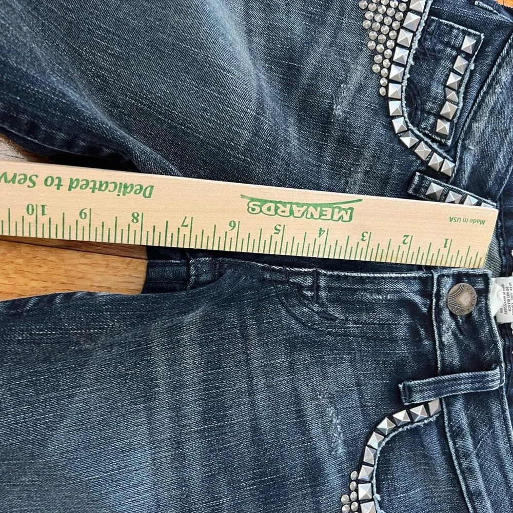 PRVCY Skinny Jean Studs Blue Flap Pocket women’s Size 25